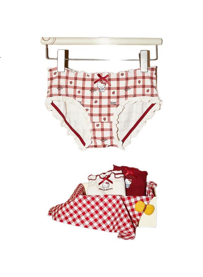 Gukoo (Gukoo) Hello Kitty Year Of The Ox New Year Cute Cotton Ladies Underwear Set Underwear 3 Pack M - Image 1