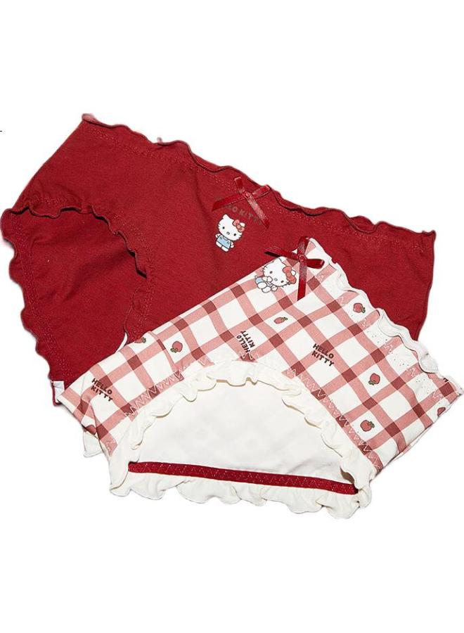 Gukoo (Gukoo) Hello Kitty Year Of The Ox New Year Cute Cotton Ladies Underwear Set Underwear 3 Pack M - Image 3