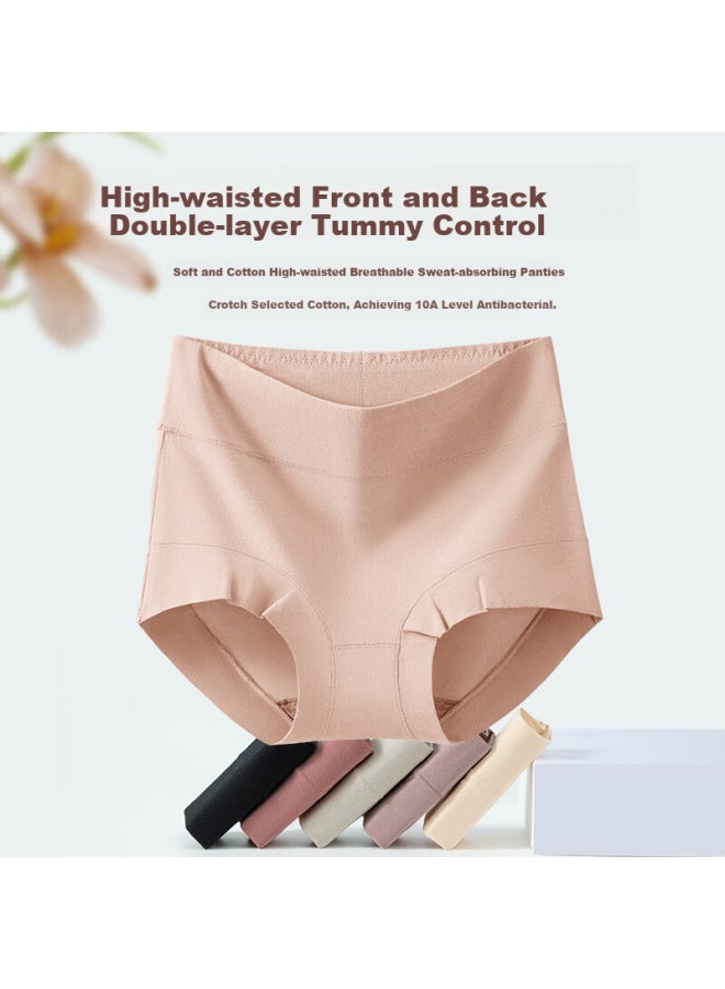 Montagut Mengtejiao Women's High-waisted Tummy Control Panties, 10a Antibacterial Cotton Crotch, Seamless Comfortable Breathable Women's Briefs, 3-pack - Image 4