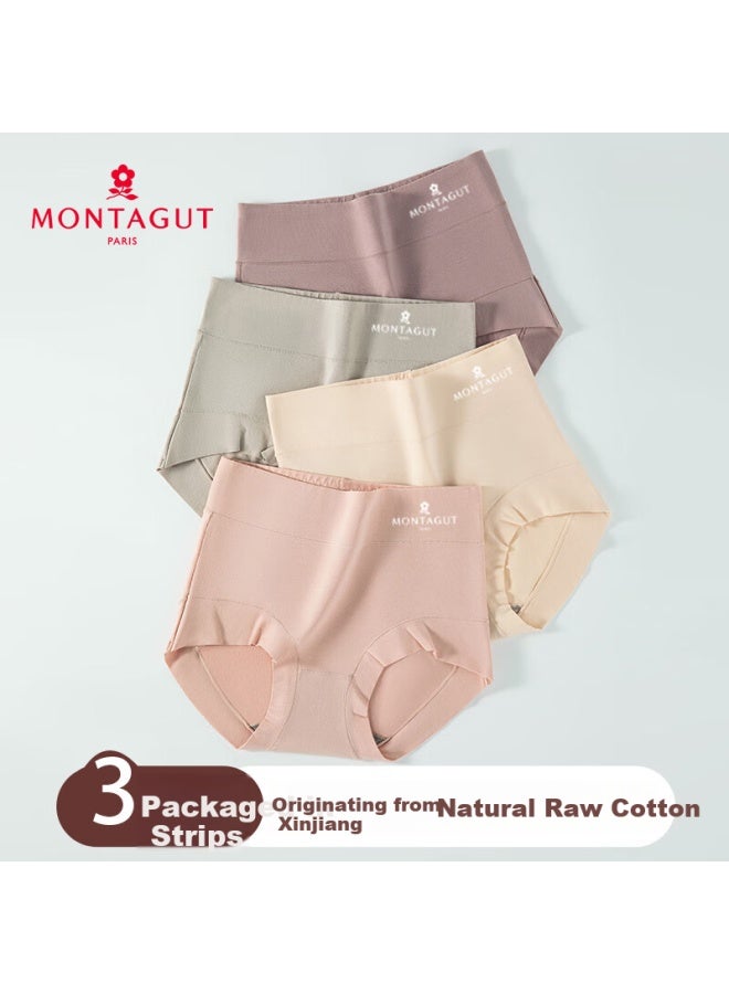 Montagut Mengtejiao Women's High-waisted Tummy Control Panties, 10a Antibacterial Cotton Crotch, Seamless Comfortable Breathable Women's Briefs, 3-pack - Image 3