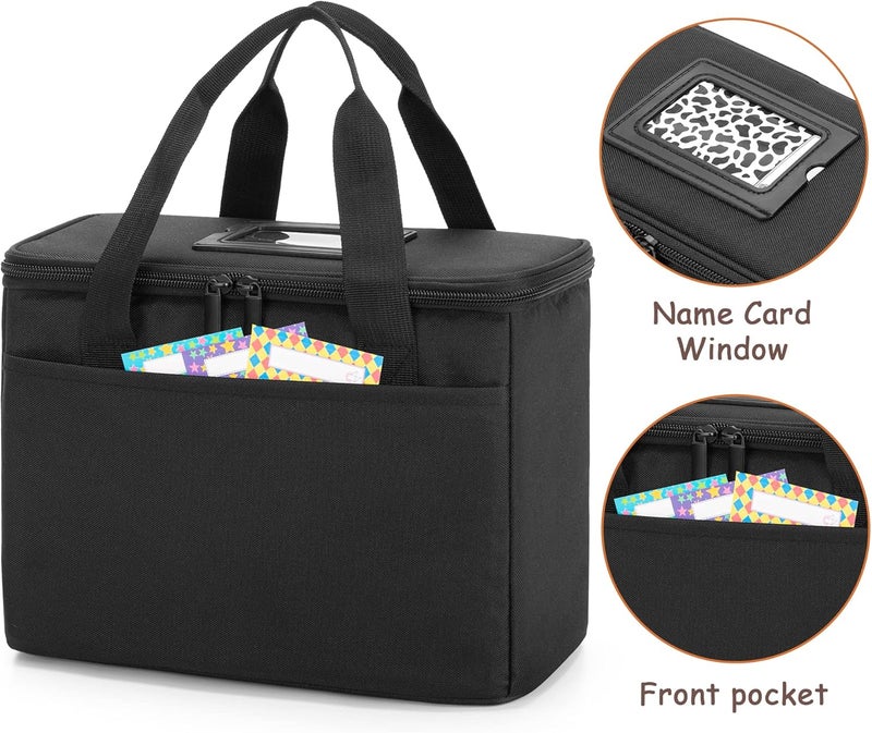Trunab Reusable 3 Cups Drink Carrier for Delivery with Adjustable Dividers, Insulated Drink Caddy Holder Bag for Take Out, Beverages Carrier Tote with Handle for Outdoors, Patented Design, Black - Image 4