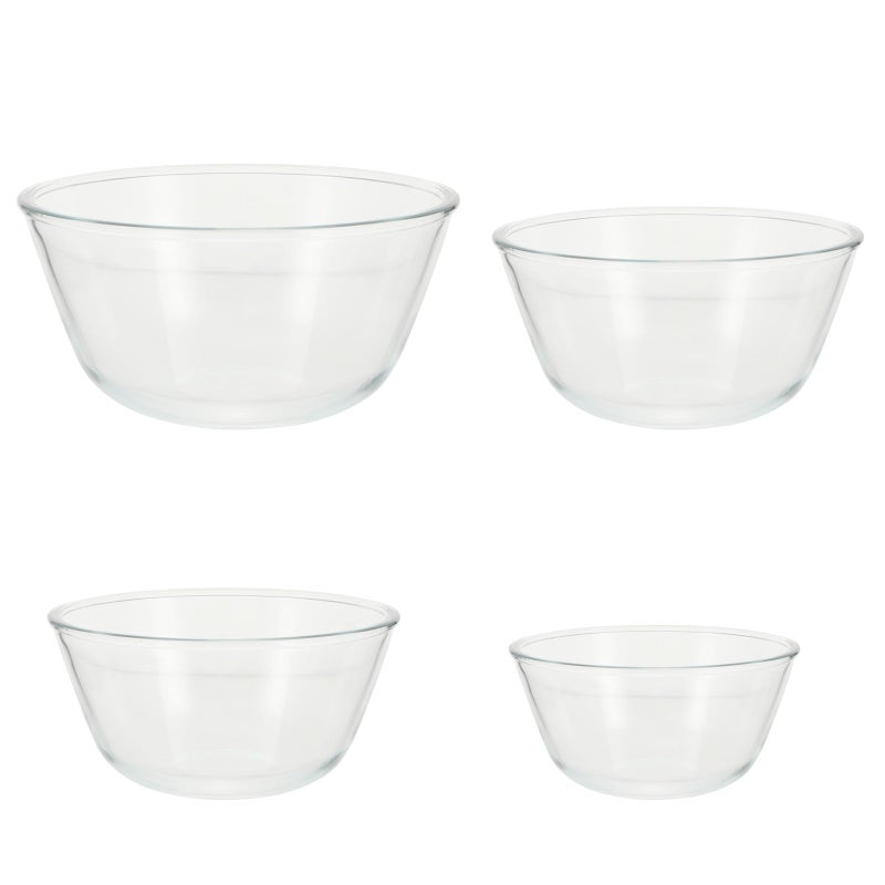 Thickened Glass Mixing Bowls Set 4 Sizes 500ml 800ml 1050ml 1600ml for Kitchen - Image 2