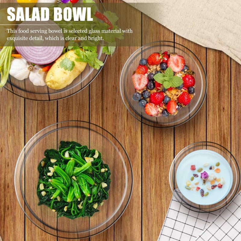 Thickened Glass Mixing Bowls Set 4 Sizes 500ml 800ml 1050ml 1600ml for Kitchen - Image 5
