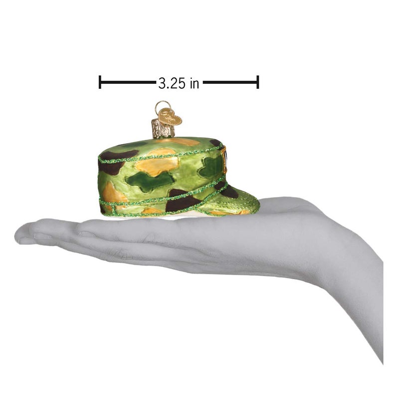 Old World Christmas Army Cap Ornament  Green