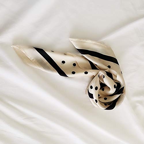 FONYVE Silk Feeling Scarf Medium Square Satin Head Wrap for Women 27.5 inches - Image 5