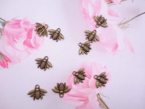 HAMIYELL 100 Pcs Alloy Bee Charms Honeybee Pendant for DIY Craft Necklace Bracelet Jewelry Making(Antique Bronze) - Image 5
