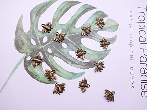 HAMIYELL 100 Pcs Alloy Bee Charms Honeybee Pendant for DIY Craft Necklace Bracelet Jewelry Making(Antique Bronze) - Image 4