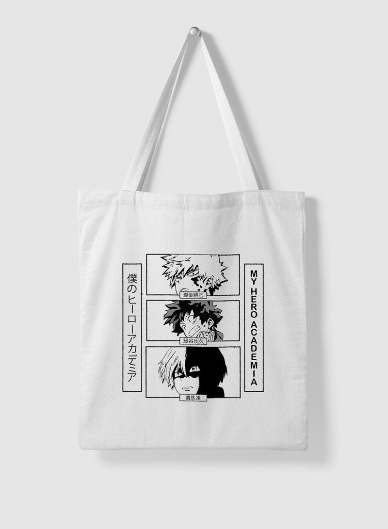 LOWHA Polyester Tote Bag with Shoulder Straps and My Hero Academia Anime Pattern  - Image 4