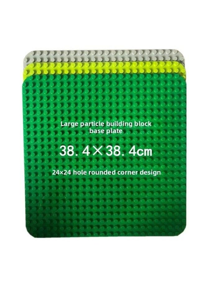 24*24 Rounded Large Particle Building Block Floor 572 Hole Educational Institution Wall 38.4*38.4cm-Color:572 Fillet [fruit Green]]-Specifications:38.4*38.4cm