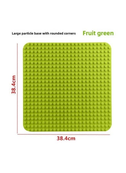 24*24 Rounded Large Particle Building Block Floor 572 Hole Educational Institution Wall 38.4*38.4cm-Color:572 Fillet [fruit Green]]-Specifications:38.4*38.4cm