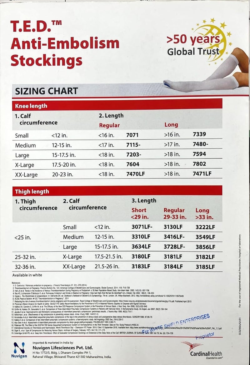 Ted T.E.D. Thigh Length Medium Regular Size E 3416 I WhiteShield Enterprises I Unisex - Image 2