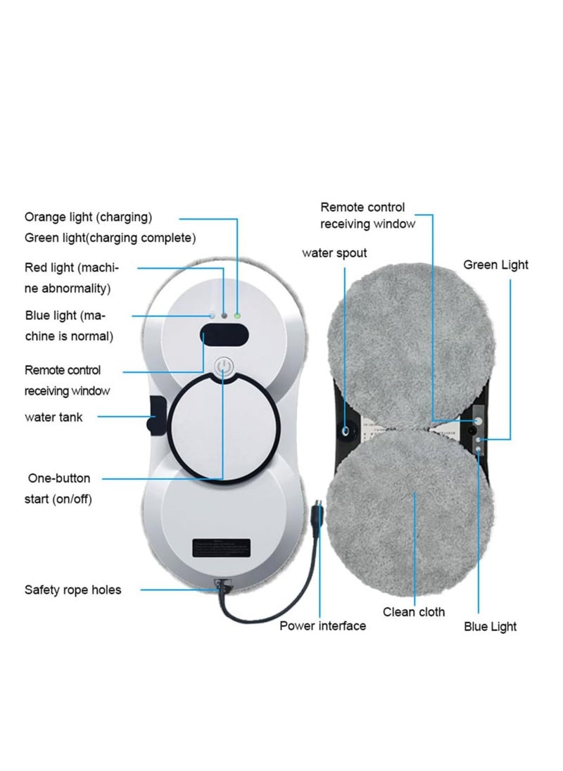 Generic Window Cleaner Robot with Ultrasonic 5600PA Auto Water Glass Cleaning with Control Windows Tiles Class Door Indoor Outdoor  - Image 2