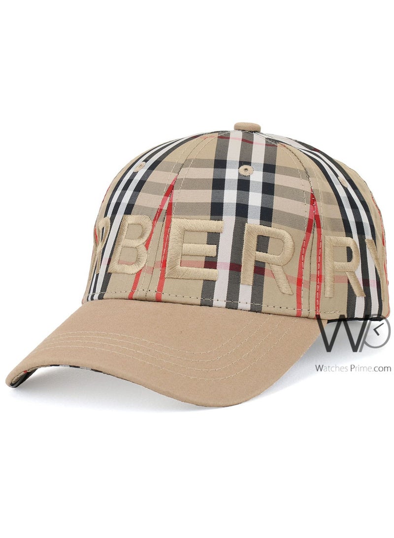 BURBERRY Burberry Baseball Cap Beige Motif Icon Stripe Cotton Hat - Image 1