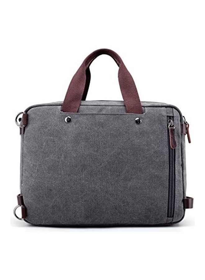 Fashion Messenger Canvas Bag Shoulder Portable Men's Backpack Multi-function Travel Bag-Grey Grey - Image 2