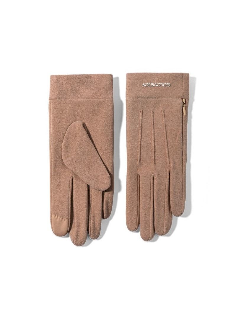 Golovejoy - Women's Warm Plush Windproof And Cold Proof Lovely Gloves - Image 1