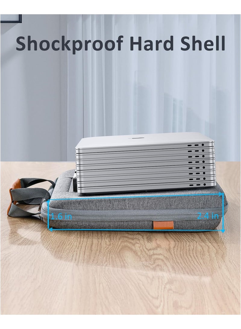 SOLARAE Hard Laptop Work-In Case 14 Inch, 2 in 1 Laptop Bag Lap Desk with Stopper and Book Clip, Shockproof Waterproof Laptop Sleeve with Handle, Compatible with MacBook HP Dell Lenovo ASUS and More - Grey - Image 3