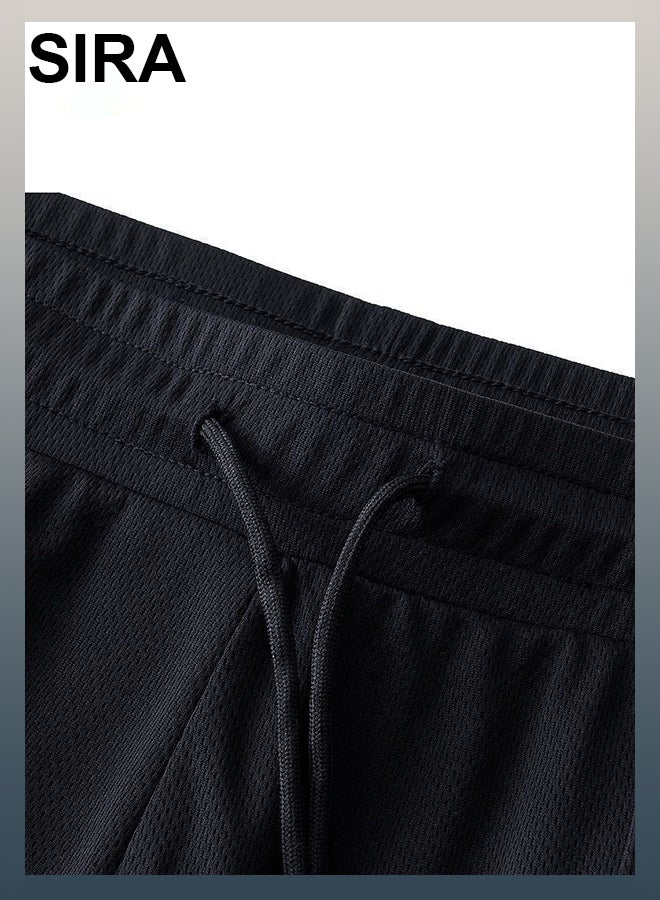 SIRA Men's Casual Sportswear 2-Piece Set - Breathable Ice Silk Gym Vest & Shorts for Running, Basketball, Travel | Lightweight Quick-Dry Athletic Outfit for Men - Image 5
