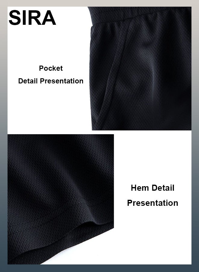 SIRA Men's Casual Sportswear 2-Piece Set - Breathable Ice Silk Gym Vest & Shorts for Running, Basketball, Travel | Lightweight Quick-Dry Athletic Outfit for Men - Image 4