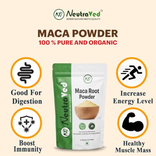 NeutraVed 100% Natural Maca Root Powder -50g | Pure Peruvian Superfood (Lepidium Meyenii) | Natural Adaptogen for Energy, Stamina, Mood & Hormonal Balance | Non-GMO, Vegan & Gluten Free | Zipper Standup Pouch - Image 3