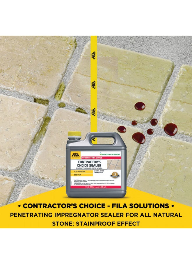 FILA Surface Care solutions - FILA Surface Care Solutions, CONTRACTOR'S Choice Sealer, Tile and Grout Sealer, Natural Stone Sealer Outdoor and Indoor, Waterproof, Stain Proof, Penetrating and Impregnator Sealer, 1 GAL - Image 1