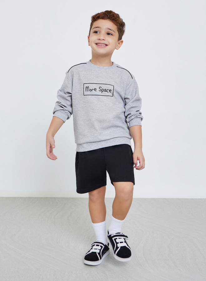 Styli Slogan Print Round Neck Sweatshirt - Image 2