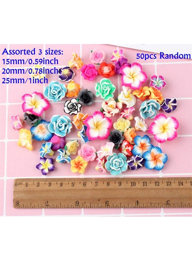 Zhiheng Assorted 50 Pack Tropical Flower Resin Charms Hawaiian Bali Plumeria Flatback Cabochons Flatback Plastic Beads For Miniature Fairy Garden Accessories Scrapbooking Home Decor Supplies - Image 2