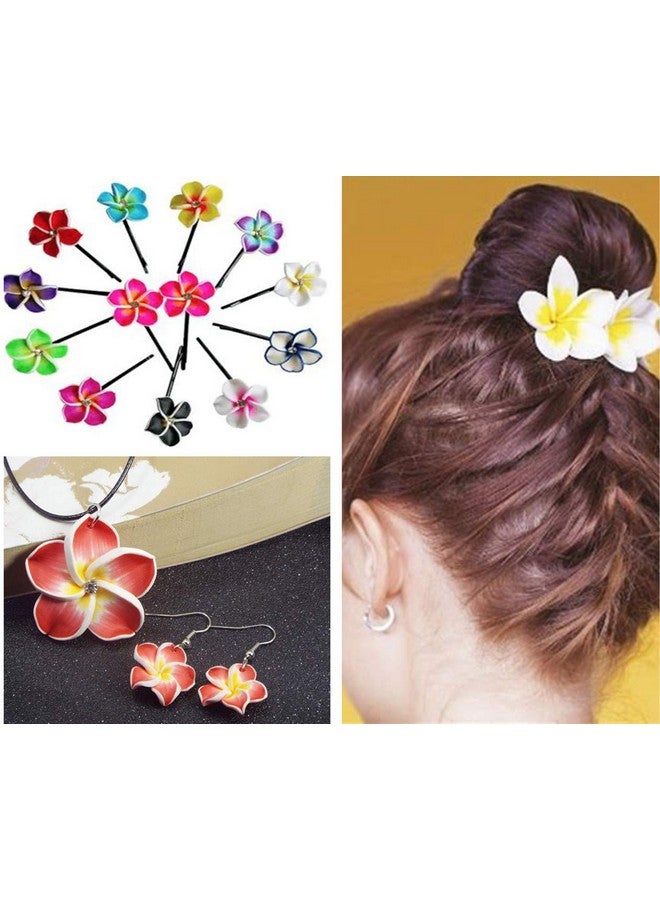 Zhiheng Assorted 50 Pack Tropical Flower Resin Charms Hawaiian Bali Plumeria Flatback Cabochons Flatback Plastic Beads For Miniature Fairy Garden Accessories Scrapbooking Home Decor Supplies - Image 5