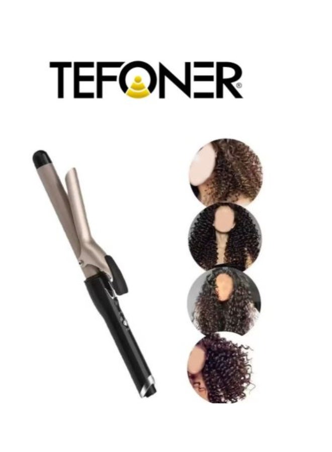 TEFONER Professional automatic hair curler for all hair types with instant fast heating, black color, professional curling device with rapid temperature heating for perfect hairstyling in minutes, hair styling tool, hair iron, hair styler, hair straightening and styling device, ceramic hair styler, automatic hair curler, hair curling tool, curly hair styling device. - Image 2