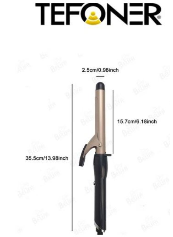 TEFONER Professional automatic hair curler for all hair types with instant fast heating, black color, professional curling device with rapid temperature heating for perfect hairstyling in minutes, hair styling tool, hair iron, hair styler, hair straightening and styling device, ceramic hair styler, automatic hair curler, hair curling tool, curly hair styling device. - Image 3