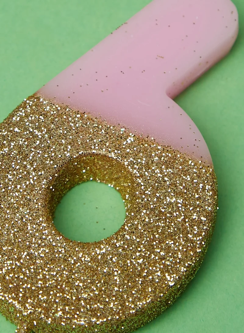 Talking Tables Glitter Number 6 Candle