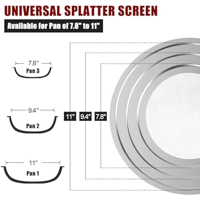 YelaJoy Stainless Steel Splatter Screen For Frying Pan  Grease Splatter Guard With Folding Handle  Cover Oil Splash From MeatBeef Oil Or Deep Fryer  Food Strainer And Universal Cookware - Image 5