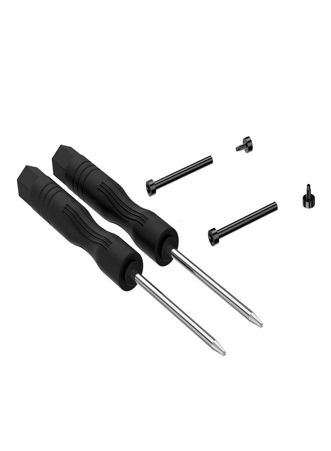 Lijinlan Compatible with Amazfit T-Rex/T-Rex Pro Screw Rod Accessory, 2Pcs Stainless Steel Link Bar Replacement Screws with 2Pcs Screwdrivers Removal Tool for Amazfit T Rex Accessory (Black) - Image 1