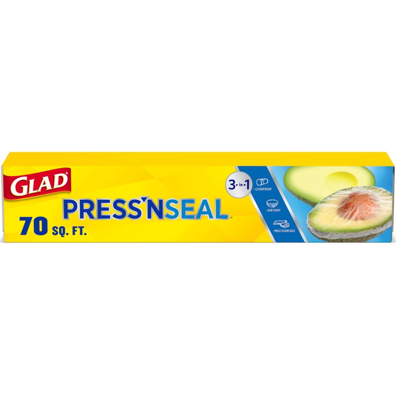 Glad Press'N Seal Food Plastic Wrap, 70 Square Foot Roll (Package May Vary) - Image 1
