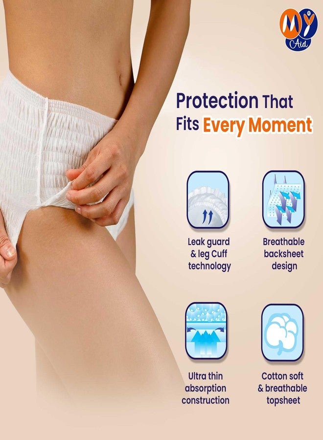 MYAID Unisex Premium Adult Diaper X-Large Size Pant Style with Higher Absorption & Longer Comfort,Anti-Bacterial Absorbent Core- XL Size for Secure Fit and All-Day Protection - (10 Count,Pack of 1) - Image 5