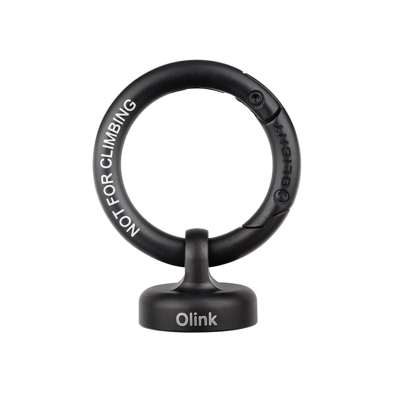 OLIGHT OLINK Portable Magnetic Hook Compatible with Flashlights, Obulb Series, Stainless-Made Carabiner-Style Ring (Black) - Image 1