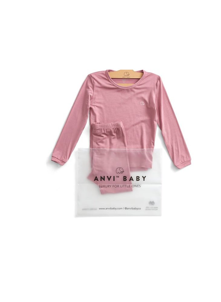 Anvi Baby Bamboo Spandex Pajama 2T- Lilac - Image 2