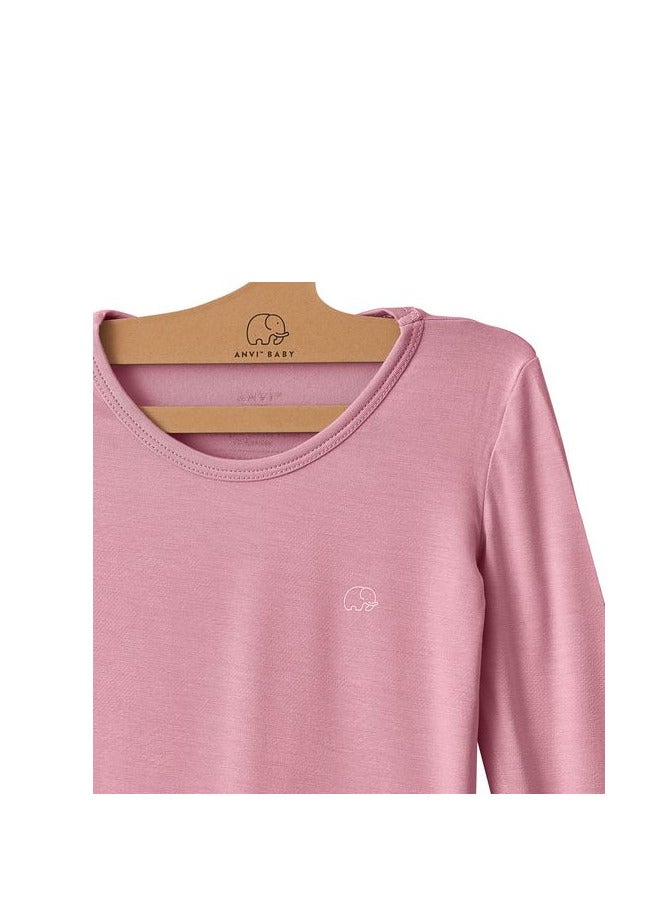 Anvi Baby Bamboo Spandex Pajama 2T- Lilac - Image 3