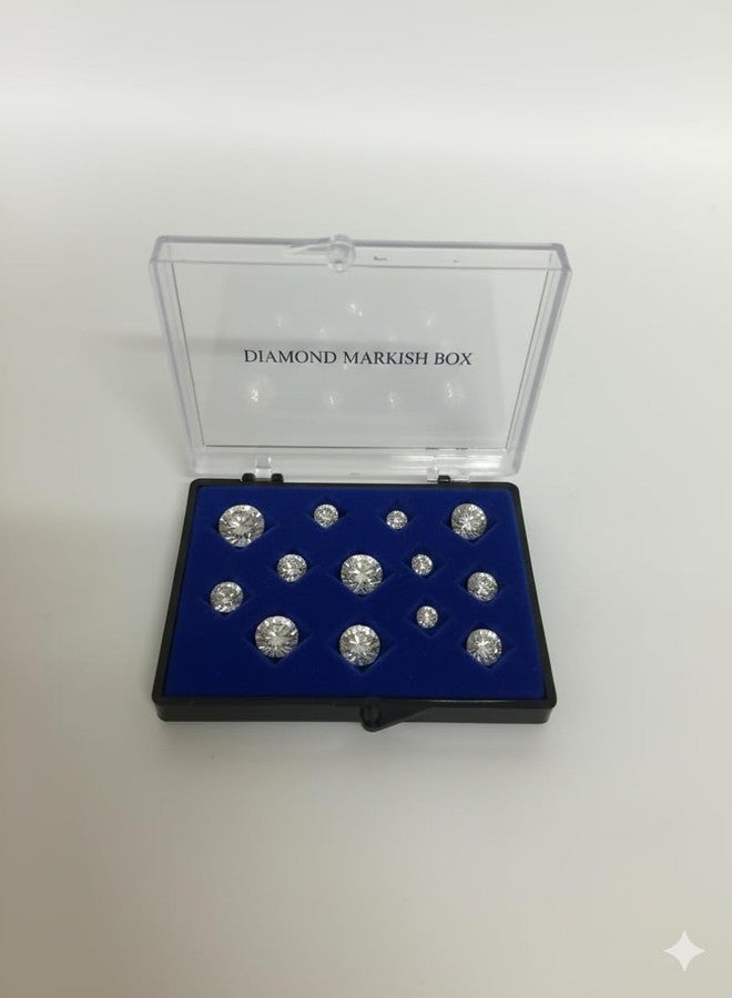 SENTONI Diamond & Gemstone Display Box 7 x 5 cm Blue | Glass Top Metal Case for Loose Stones & Jewellery (Pack of 12) - Image 4
