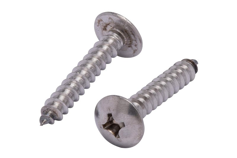 Bolt Dropper No. 12 x 1-1/4" Stainless Truss Head Phillips Wood Screw, (25 pc), 18-8 (304) Stainless Steel Sheet Metal Screws, Type A Point, Plain Finish by - Image 1