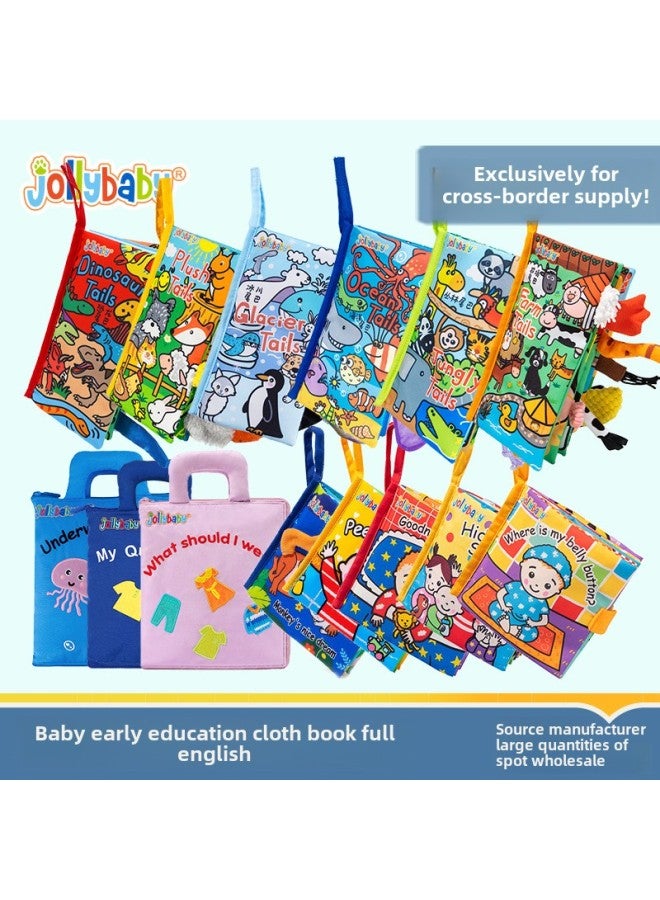 Full English Baby Cloth Book 0-3-year-old Three-dimensional Tear Can Bite  Early Education Puzzle Tail Cloth Book-Color:Hide And Seek Book (where Is My Belly Button)  - Image 2