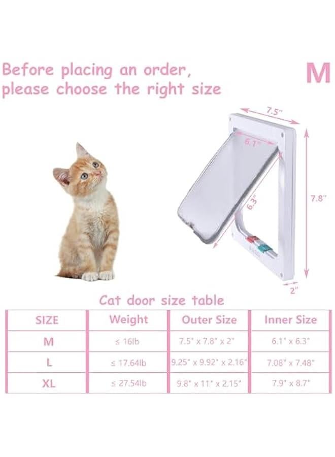 ميكسد باب قطط رفيع للنوافذ وابواب الحيوانات الاليفة والباب المنزلق من تراسل، باب امان للحيوانات الاليفة مع قفل رباعي الاتجاهات، رفرف للقطط مقاوم للطقس للابواب والجدار الرفيع (M) - Image 2