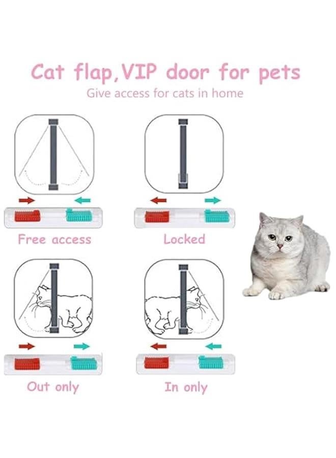 ميكسد باب قطط رفيع للنوافذ وابواب الحيوانات الاليفة والباب المنزلق من تراسل، باب امان للحيوانات الاليفة مع قفل رباعي الاتجاهات، رفرف للقطط مقاوم للطقس للابواب والجدار الرفيع (M) - Image 3