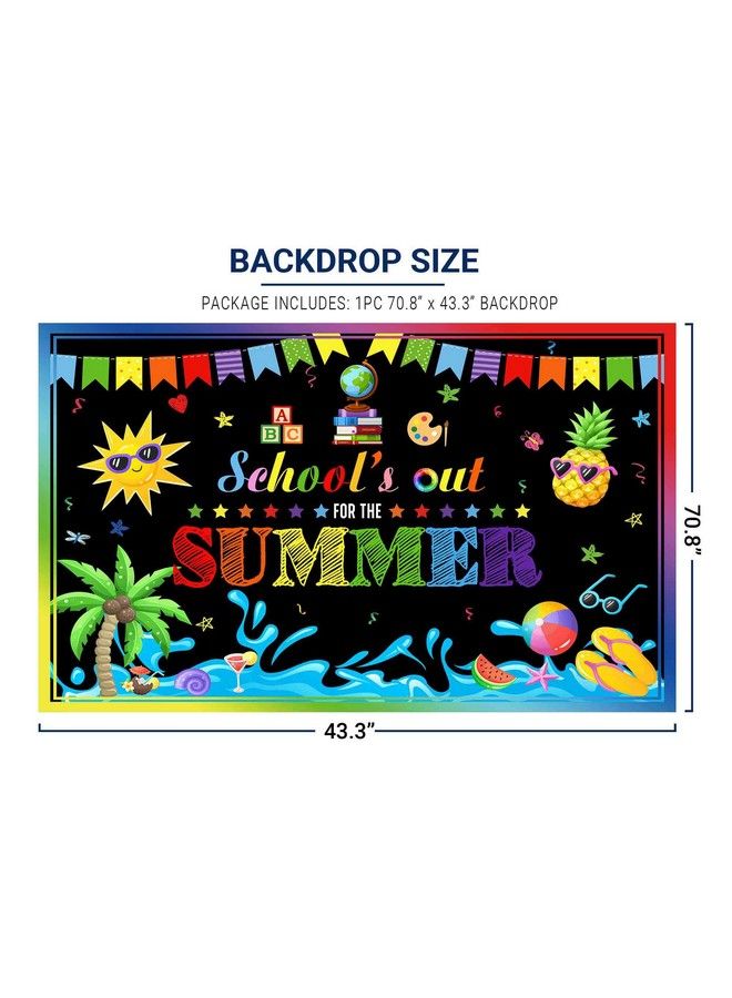 Allenjoy End Of School Year Theme Backdrop For Kids Boy Girl Class Tropical Beach Pool Splash Bash Birthday Party School'S Out For The Summer Supplies Decorations Banner Background - Image 4