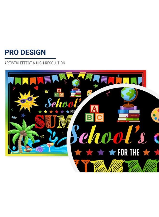 Allenjoy End Of School Year Theme Backdrop For Kids Boy Girl Class Tropical Beach Pool Splash Bash Birthday Party School'S Out For The Summer Supplies Decorations Banner Background - Image 3