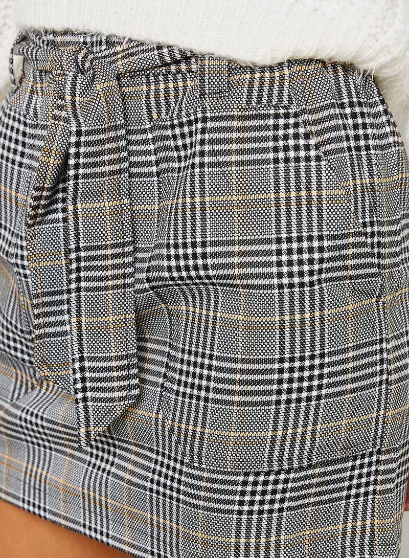 FOREVER 21 Plaid Paperbag Waist Skirt