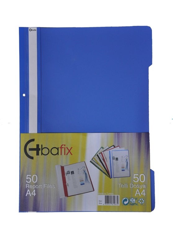 Bafix Wire File Plastic Blue A4 50 Pieces 