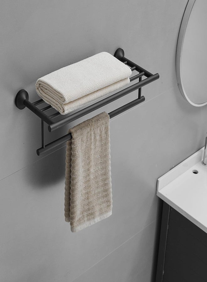 BWE 24 Inch Bathroom Towel Rack,Wall Mounted Towel Racks for Bathroom,with Single Towel Bar SUS 304 Stainless Steel Towel Holder for Bathroom Lavatory Matte Black - Image 2