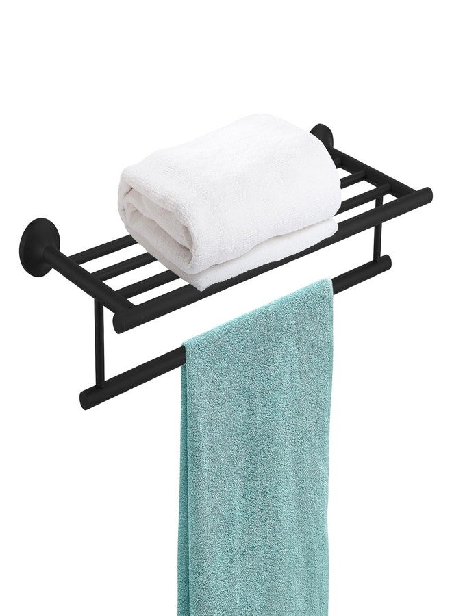 BWE 24 Inch Bathroom Towel Rack,Wall Mounted Towel Racks for Bathroom,with Single Towel Bar SUS 304 Stainless Steel Towel Holder for Bathroom Lavatory Matte Black - Image 1