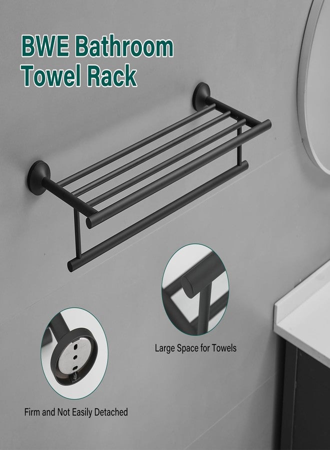 BWE 24 Inch Bathroom Towel Rack,Wall Mounted Towel Racks for Bathroom,with Single Towel Bar SUS 304 Stainless Steel Towel Holder for Bathroom Lavatory Matte Black - Image 4