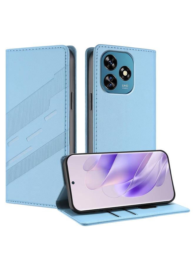 erorex Case For Oukitel C51 Embossed Multi-functional Wallet Retro Leather Phone Case - Image 1